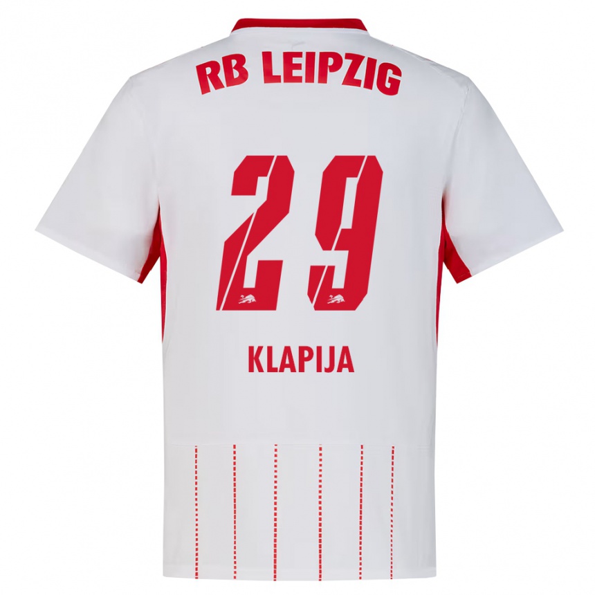 גברים כדורגל Din Klapija #29 אדום לבן צהוב ג'רזי ביתית 2026/27