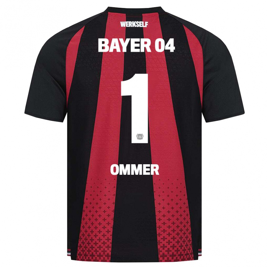 גברים כדורגל Yaron Ommer #1 שחור לבן אדום ג'רזי ביתית 2026/27