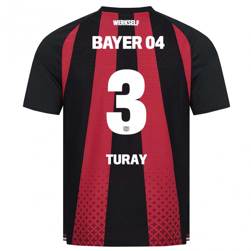 גברים כדורגל Osman Turay #3 שחור לבן אדום ג'רזי ביתית 2026/27