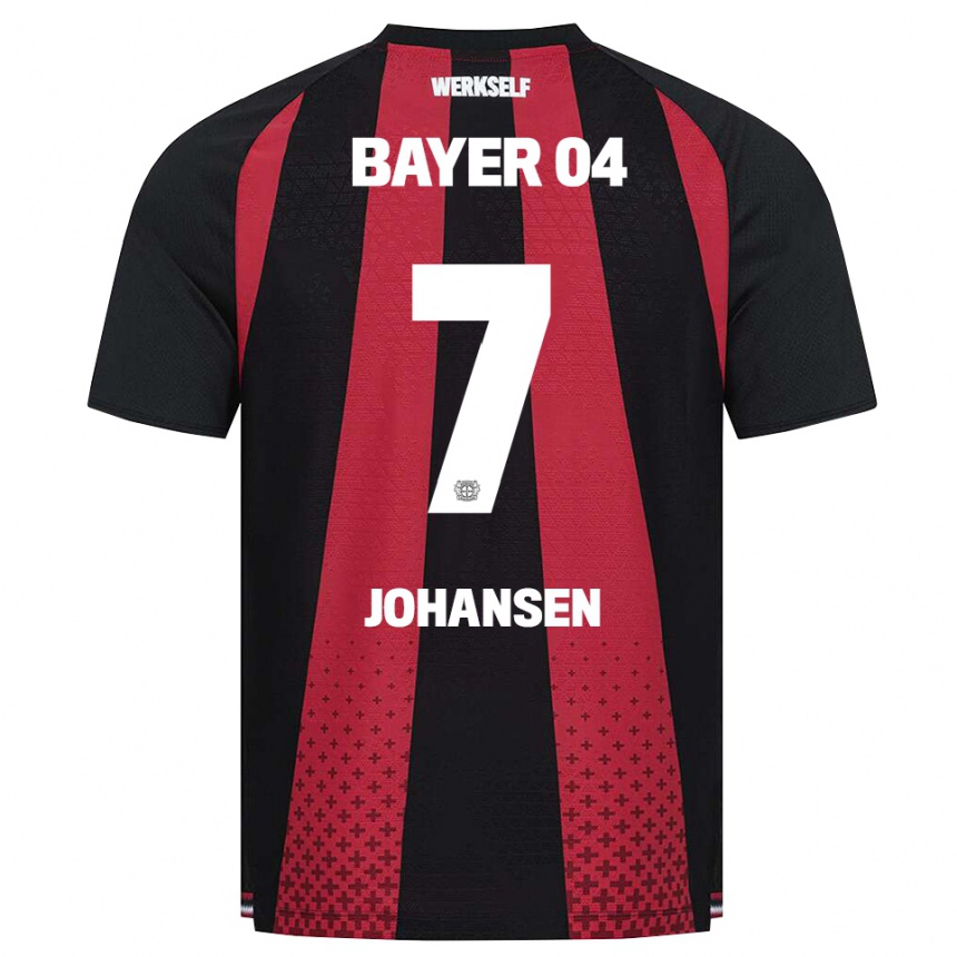 גברים כדורגל Cecilie Johansen #7 שחור לבן אדום ג'רזי ביתית 2026/27