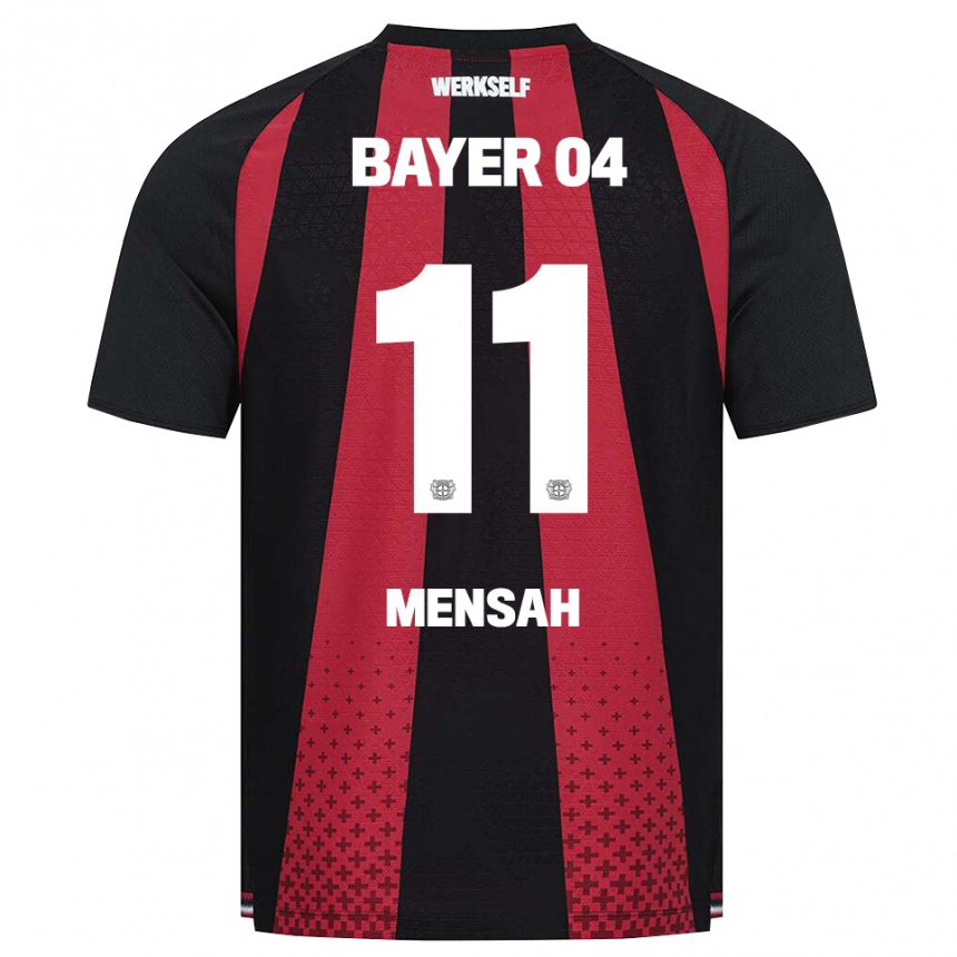 גברים כדורגל Jeremiah Mensah #11 שחור לבן אדום ג'רזי ביתית 2026/27