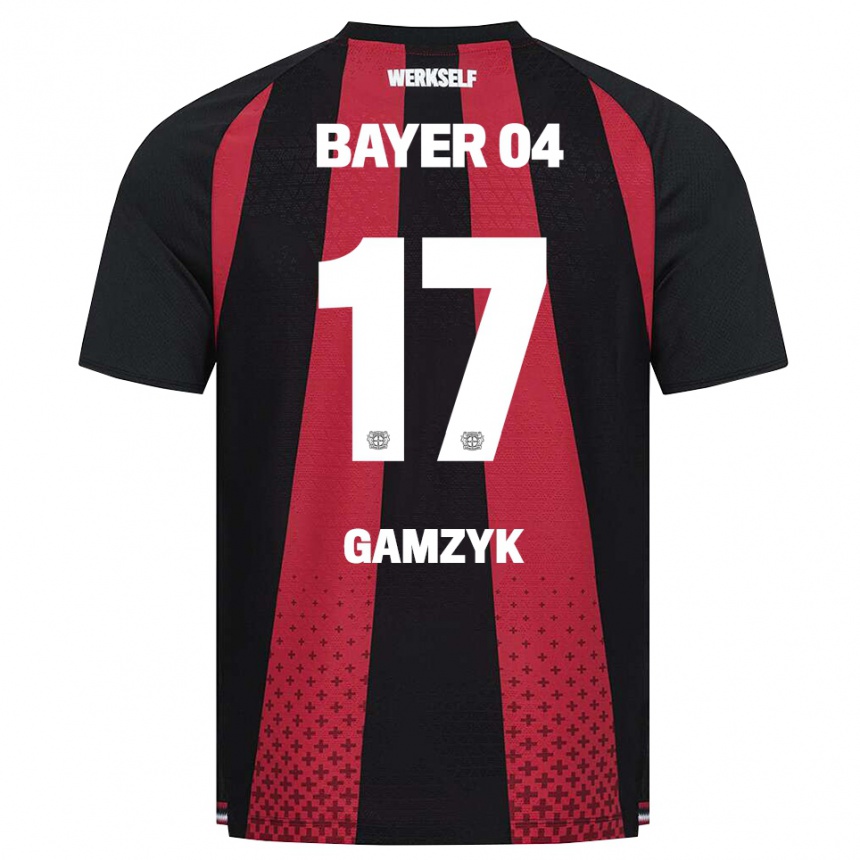 גברים כדורגל Andriy Gamzyk #17 שחור לבן אדום ג'רזי ביתית 2026/27 גברים כדורגל Andriy Gamzyk #17 שחור לבן אדום ג'רזי ביתית 2026/27