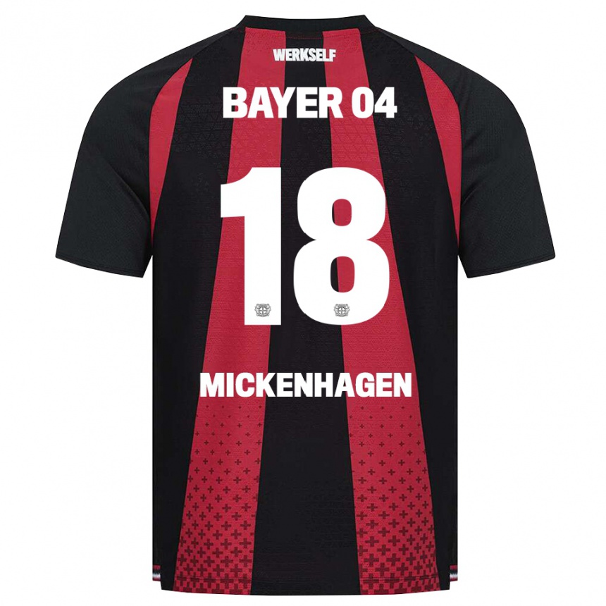 גברים כדורגל Julia Mickenhagen #18 שחור לבן אדום ג'רזי ביתית 2026/27