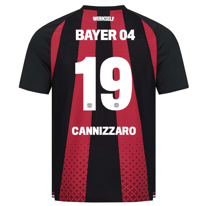 גברים כדורגל Simone Cannizzaro #19 שחור לבן אדום ג'רזי ביתית 2026/27 גברים כדורגל Simone Cannizzaro #19 שחור לבן אדום ג'רזי ביתית 2026/27