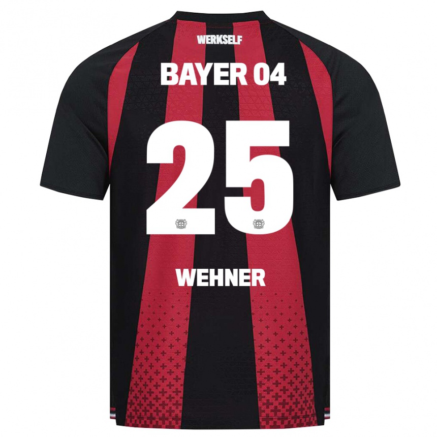 גברים כדורגל Luca Wehner #25 שחור לבן אדום ג'רזי ביתית 2026/27
