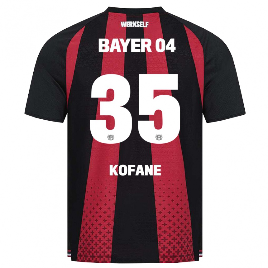 גברים כדורגל Christian Kofane #35 שחור לבן אדום ג'רזי ביתית 2026/27