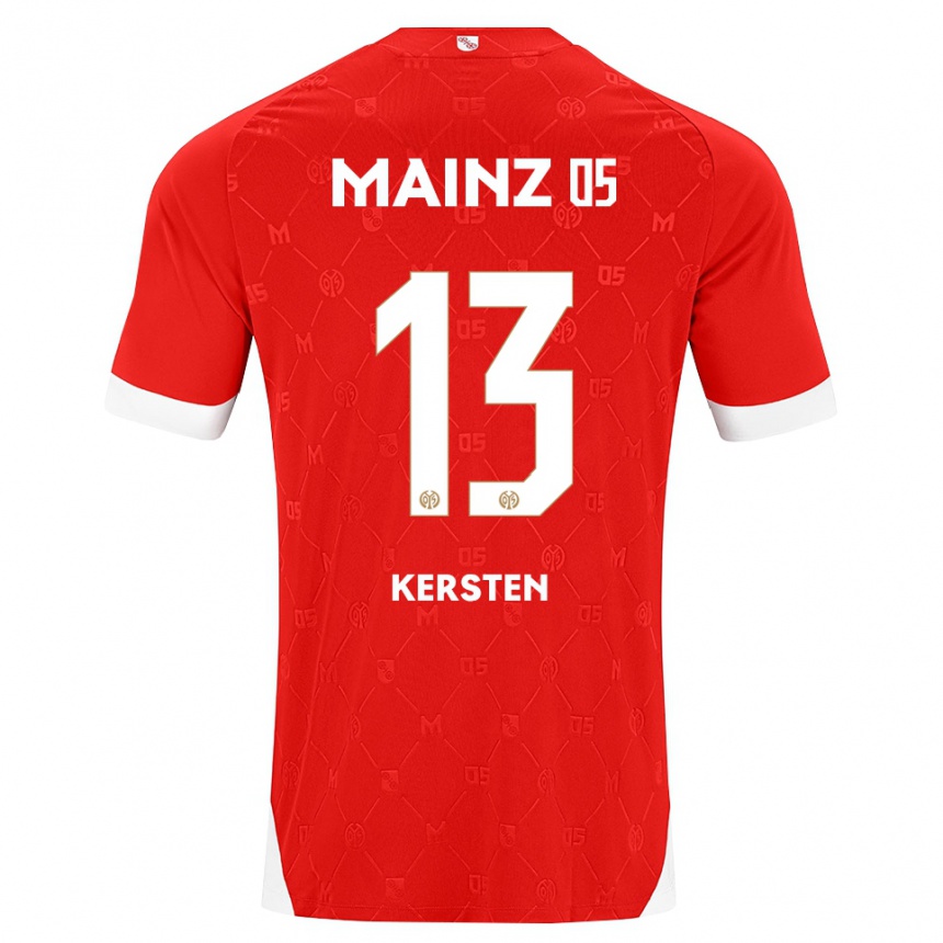 גברים כדורגל Alessio Kersten #13 אדום לבן ג'רזי ביתית 2026/27