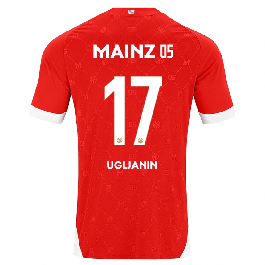 גברים כדורגל יוסוף אוגליאנין #17 אדום לבן ג'רזי ביתית 2026/27