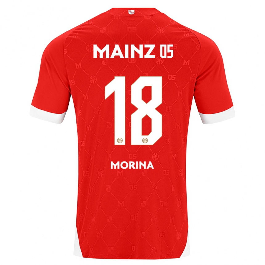 גברים כדורגל Genti Morina #18 אדום לבן ג'רזי ביתית 2026/27 גברים כדורגל Genti Morina #18 אדום לבן ג'רזי ביתית 2026/27