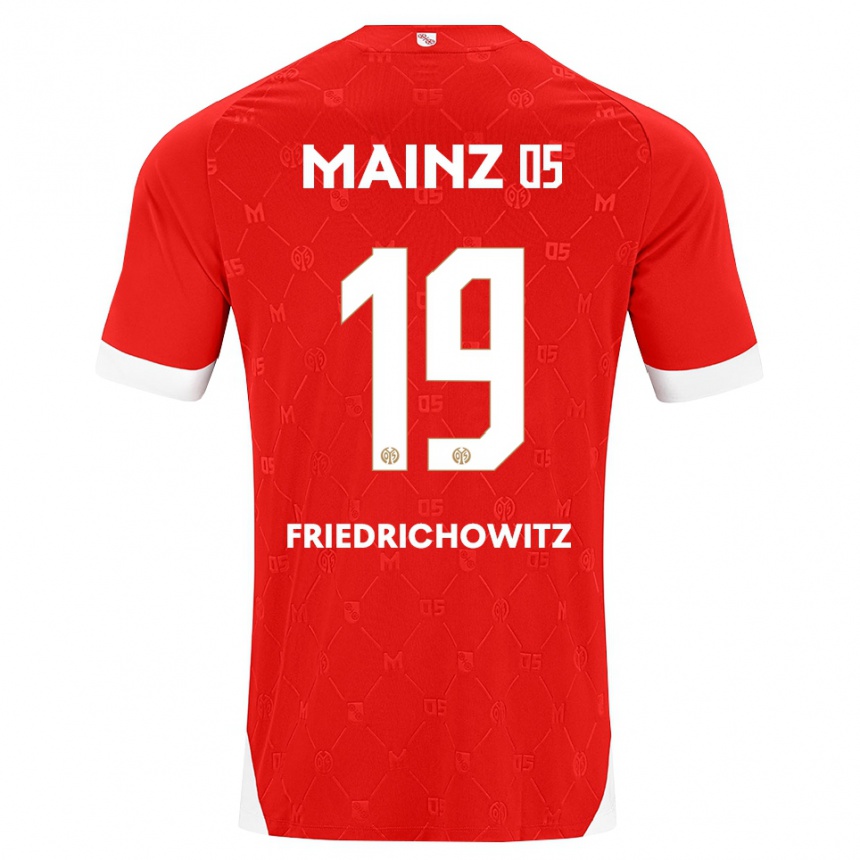 גברים כדורגל Anna Friedrichowitz #19 אדום לבן ג'רזי ביתית 2026/27