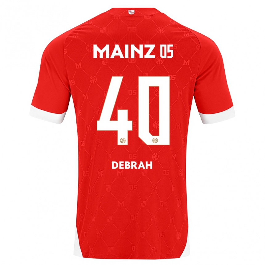 גברים כדורגל Jeremiah Debrah #40 אדום לבן ג'רזי ביתית 2026/27
