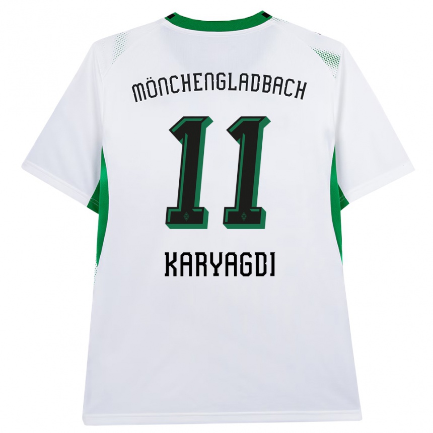 גברים כדורגל Kerim Karyagdi #11 לבן שחור ירוק ג'רזי ביתית 2026/27