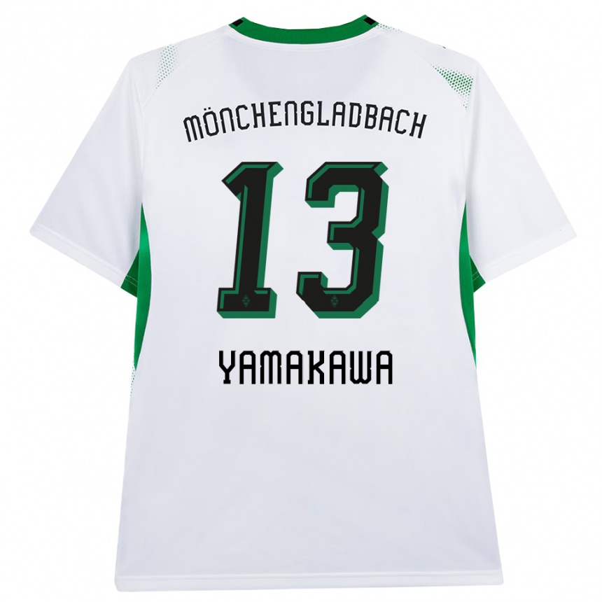 גברים כדורגל Shinnosuke Yamakawa #13 לבן שחור ירוק ג'רזי ביתית 2026/27