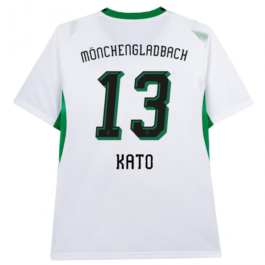 גברים כדורגל Mizuho Kato #13 לבן שחור ירוק ג'רזי ביתית 2026/27