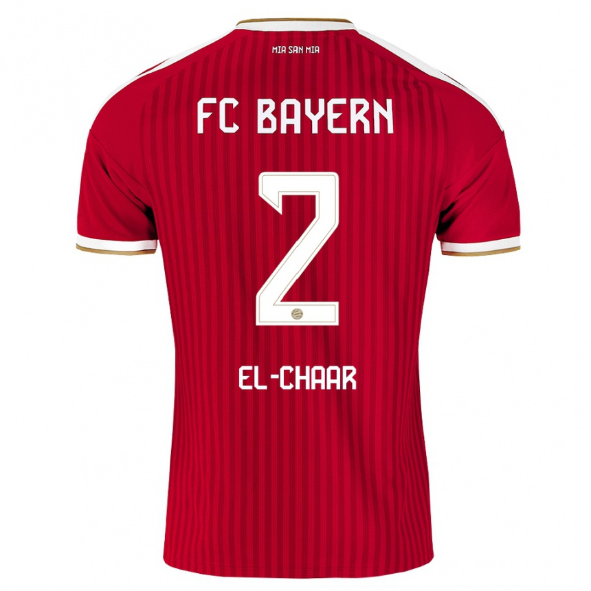 גברים כדורגל Adam El-Chaar #2 אדום לבן כחול ג'רזי ביתית 2026/27