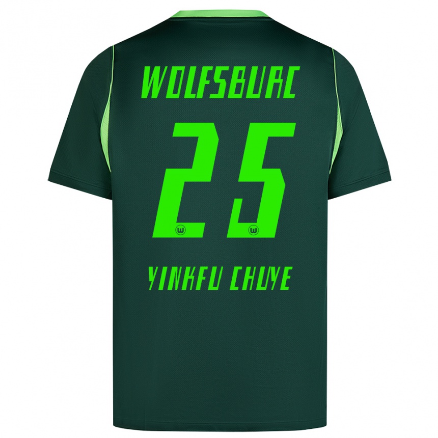 גברים כדורגל Miguel Yinkfu Chuye #25 ירוק כהה לבן ג'רזי ביתית 2026/27