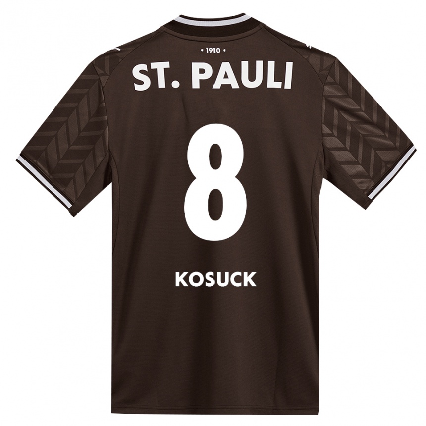 גברים כדורגל Mats Kosuck #8 קפה לבן ג'רזי ביתית 2026/27