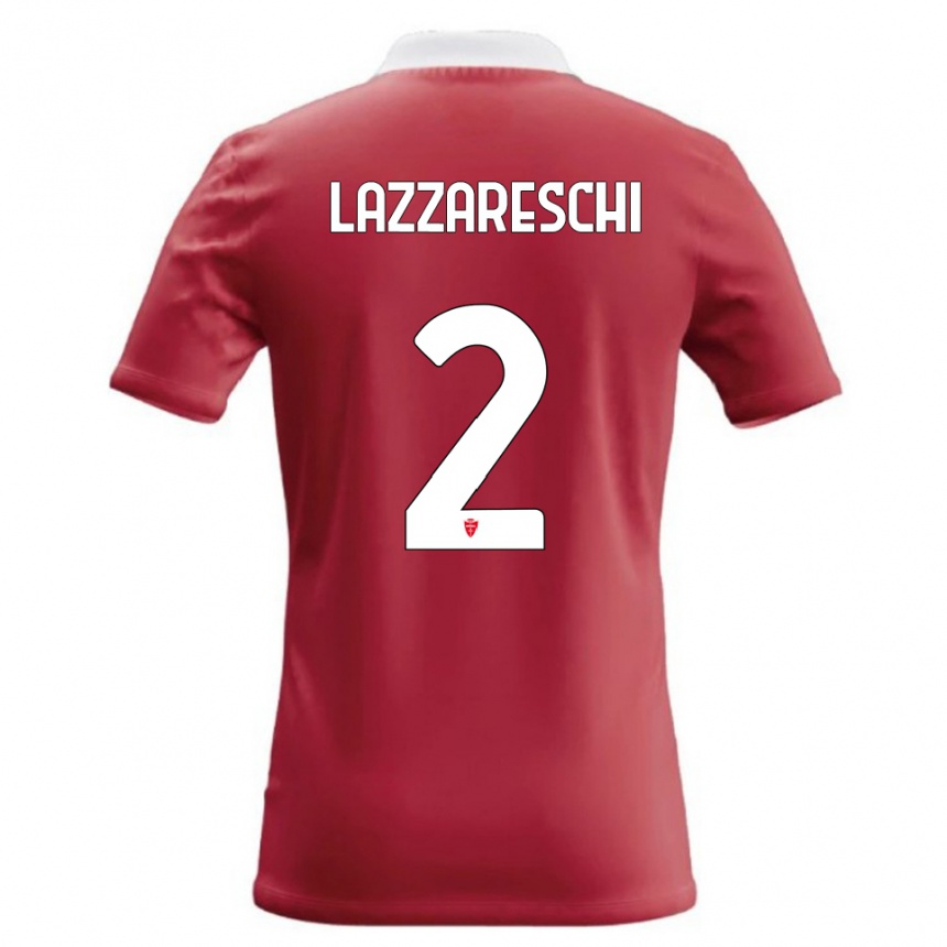 גברים כדורגל Andrea Lazzareschi #2 אדום לבן ג'רזי ביתית 2026/27