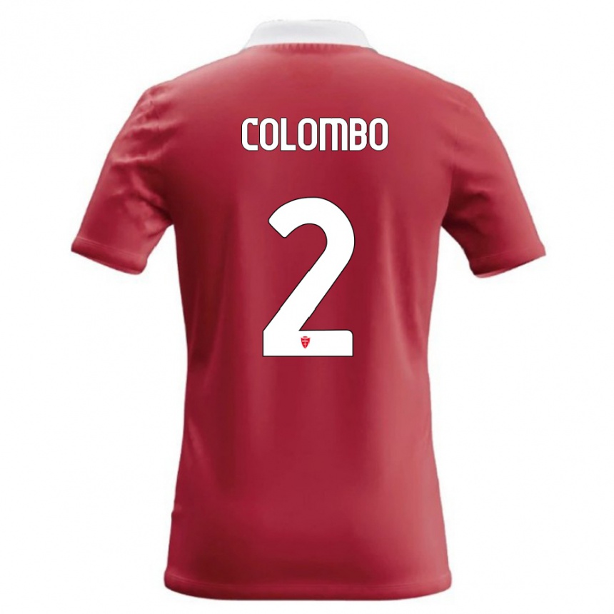 גברים כדורגל Davide Colombo #2 אדום לבן ג'רזי ביתית 2026/27