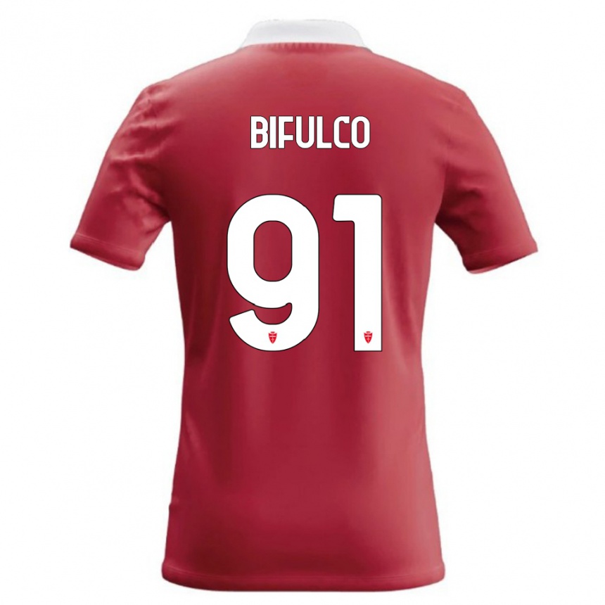 גברים כדורגל Davide Bifulco #91 אדום לבן ג'רזי ביתית 2026/27 גברים כדורגל Davide Bifulco #91 אדום לבן ג'רזי ביתית 2026/27