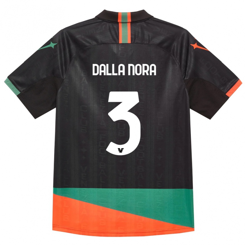 גברים כדורגל Edoardo Dalla Nora #3 שחור כתום ירוק ג'רזי ביתית 2026/27