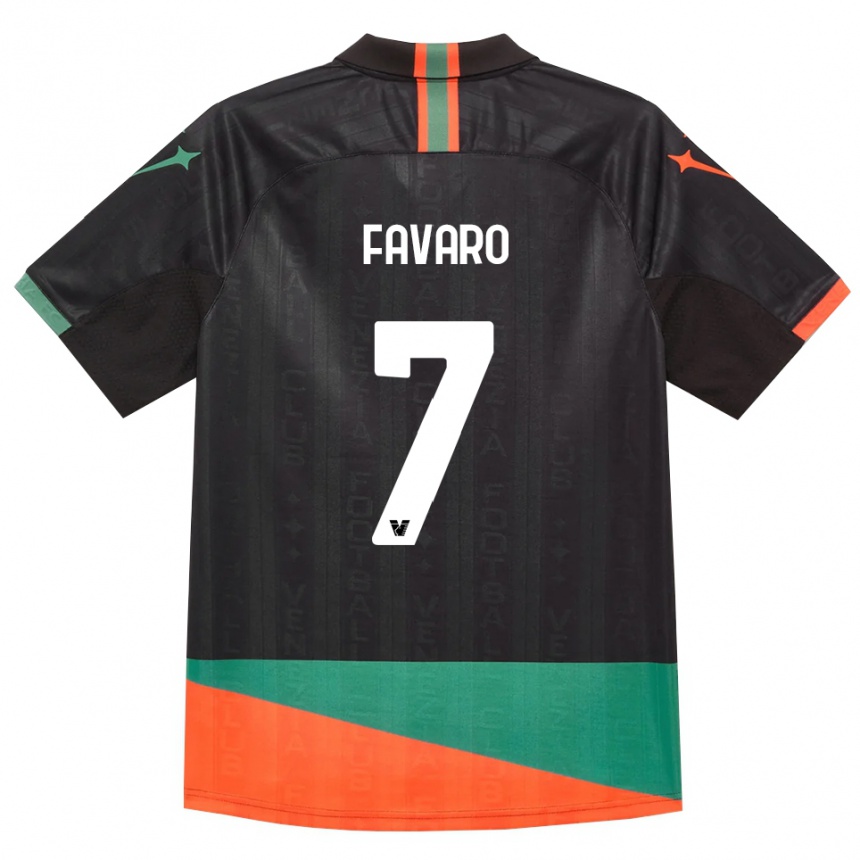 גברים כדורגל Federico Favaro #7 שחור כתום ירוק ג'רזי ביתית 2026/27
