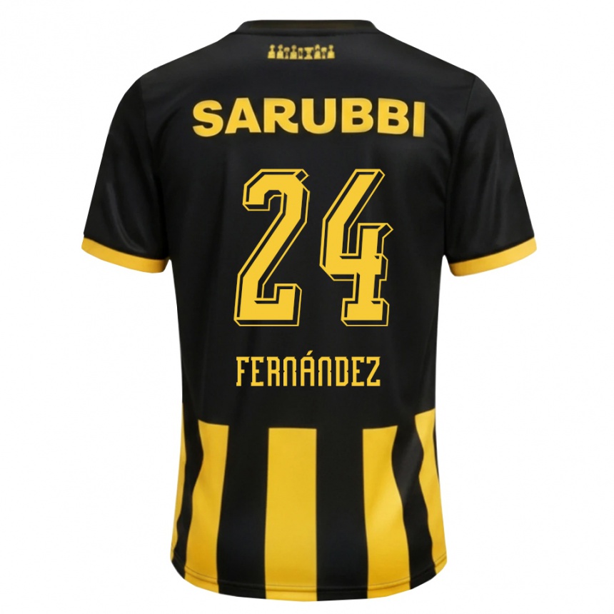 גברים כדורגל Faustino Fernández #24 שחור צהוב ג'רזי ביתית 2026/27 גברים כדורגל Faustino Fernández #24 שחור צהוב ג'רזי ביתית 2026/27