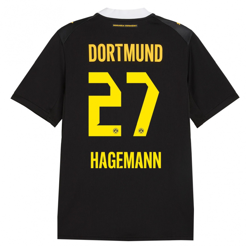 גברים כדורגל Keron Hagemann #27 שחור אדום צהוב הרחק ג'רזי 2026/27