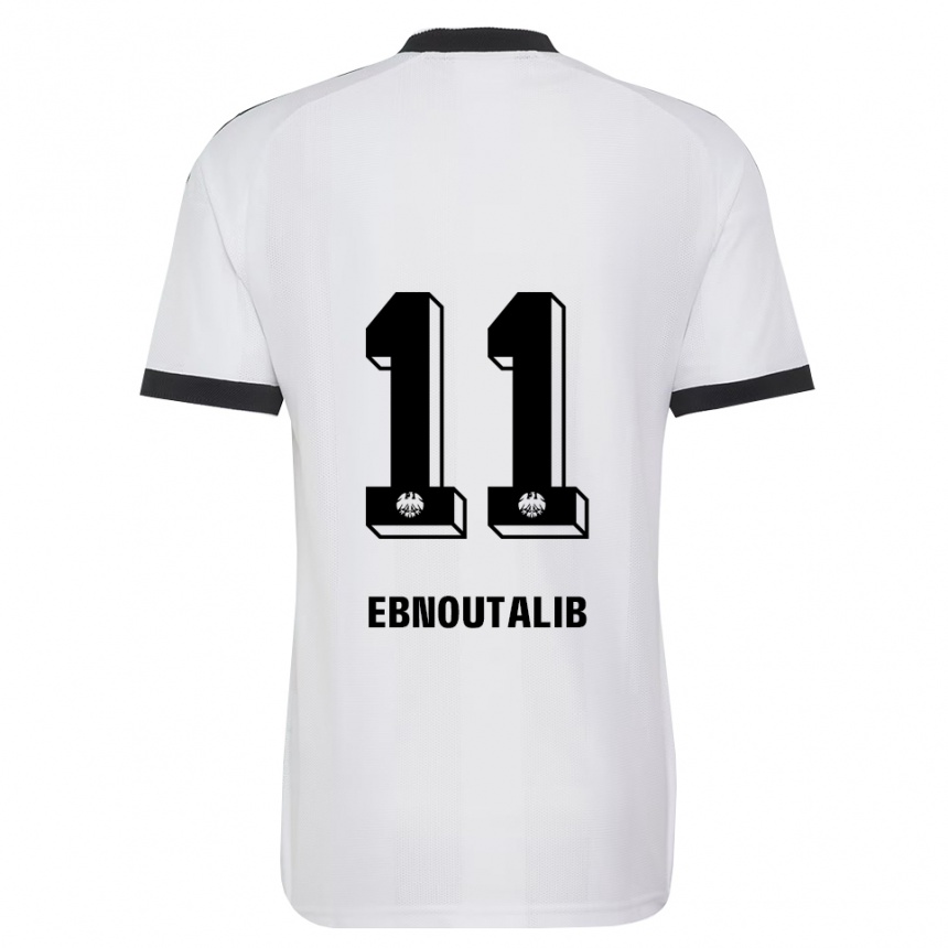 גברים כדורגל Younes Ebnoutalib #11 שחור לבן הרחק ג'רזי 2026/27