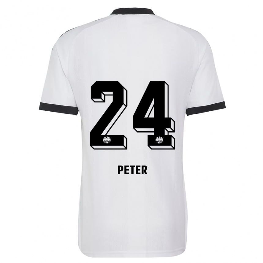 גברים כדורגל Nicolas Peter #24 שחור לבן הרחק ג'רזי 2026/27