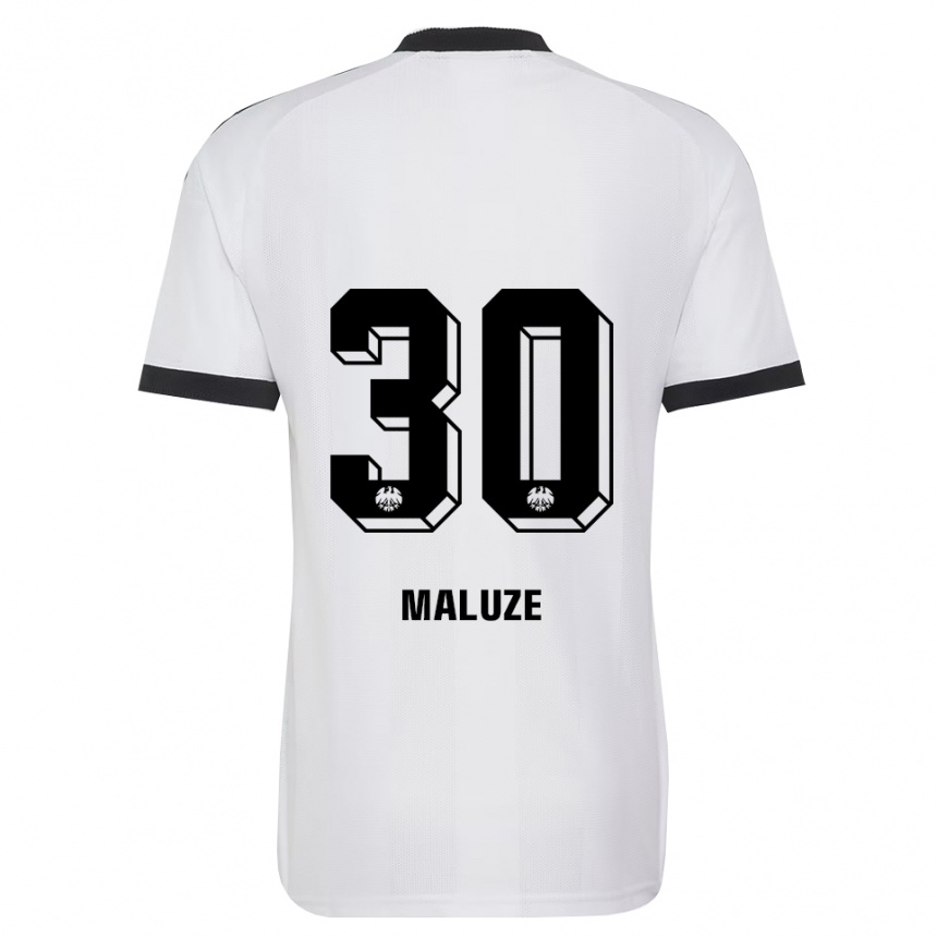 גברים כדורגל Jeremiaha Maluze #30 שחור לבן הרחק ג'רזי 2026/27