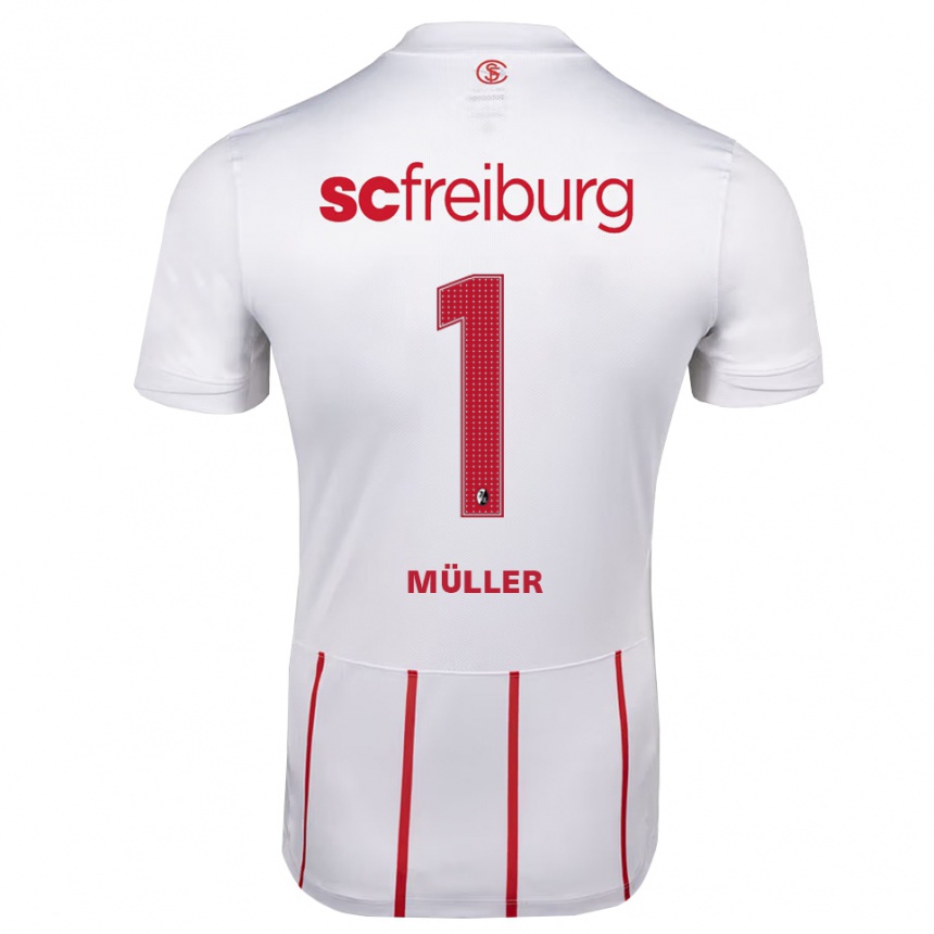 גברים כדורגל Phillip Müller #1 לבן אדום צהוב הרחק ג'רזי 2026/27