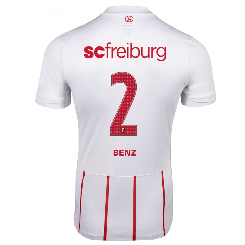 גברים כדורגל Max Benz #2 לבן אדום צהוב הרחק ג'רזי 2026/27