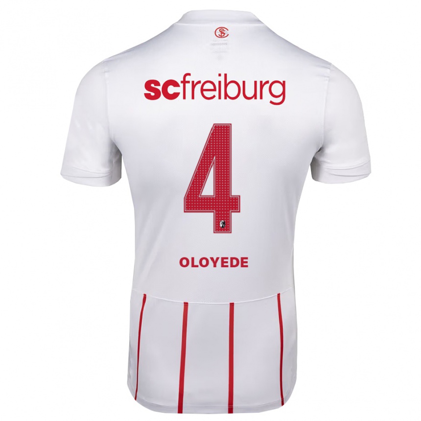 גברים כדורגל Sebastian Oloyede #4 לבן אדום צהוב הרחק ג'רזי 2026/27