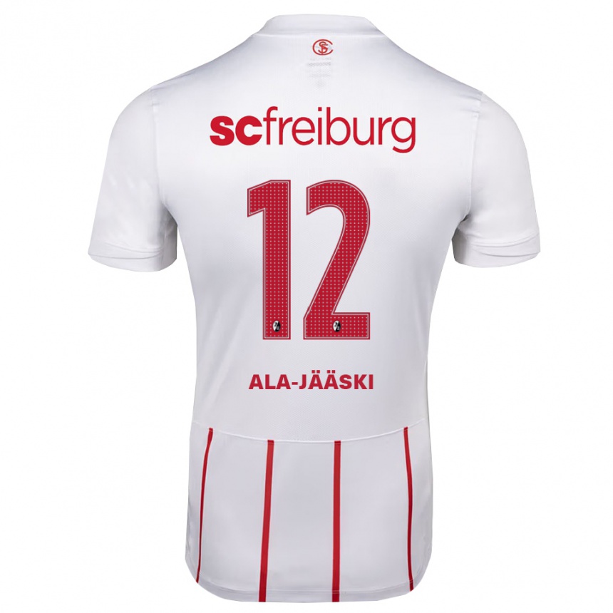 גברים כדורגל Otso Ala-Jääski #12 לבן אדום צהוב הרחק ג'רזי 2026/27