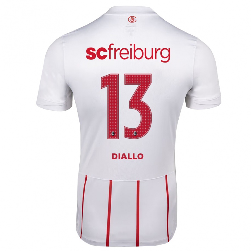 גברים כדורגל Thierno Diallo #13 לבן אדום צהוב הרחק ג'רזי 2026/27
