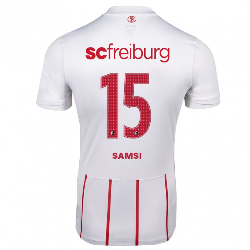 גברים כדורגל Simon Samsi #15 לבן אדום צהוב הרחק ג'רזי 2026/27
