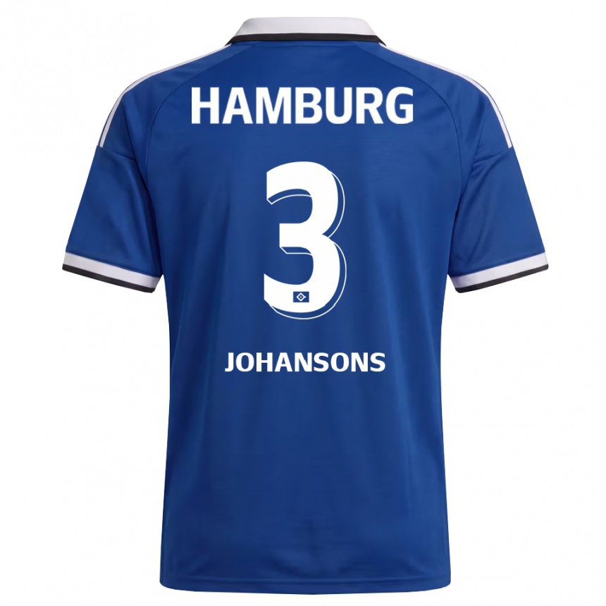 גברים כדורגל Paul Johansons #3 לבן כחול הרחק ג'רזי 2026/27