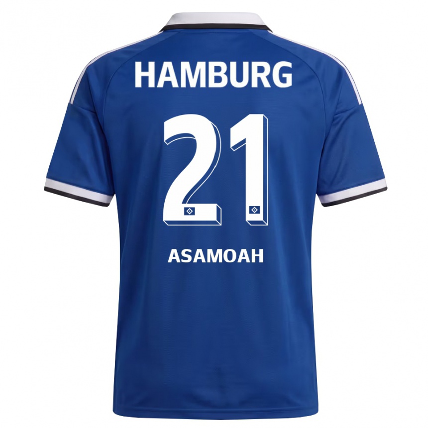 גברים כדורגל Justin Asamoah #21 לבן כחול הרחק ג'רזי 2026/27