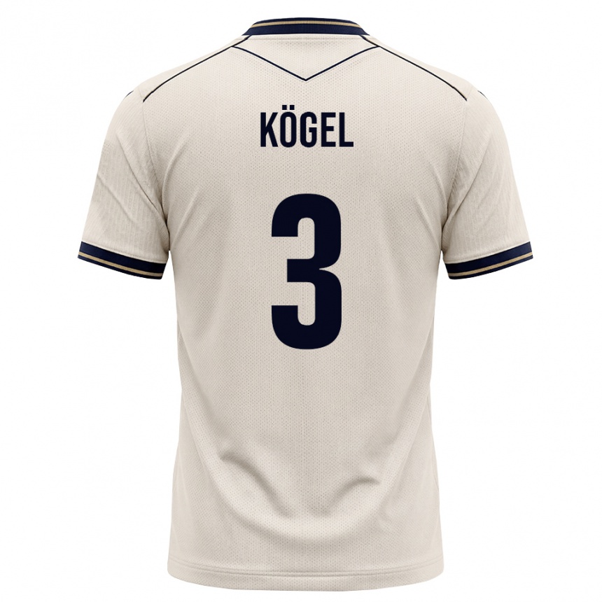 גברים כדורגל Elias Kögel #3 לבן מבריק כחול דיו הרחק ג'רזי 2026/27