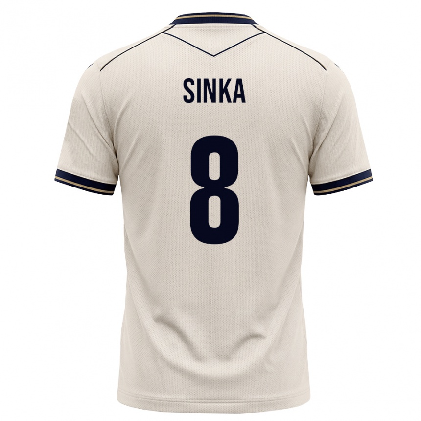 גברים כדורגל Napsugár Sinka #8 לבן מבריק כחול דיו הרחק ג'רזי 2026/27