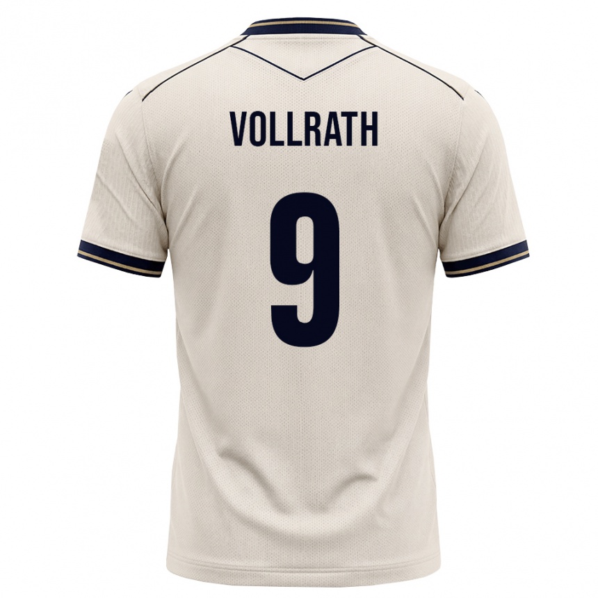 גברים כדורגל Lucas Vollrath #9 לבן מבריק כחול דיו הרחק ג'רזי 2026/27