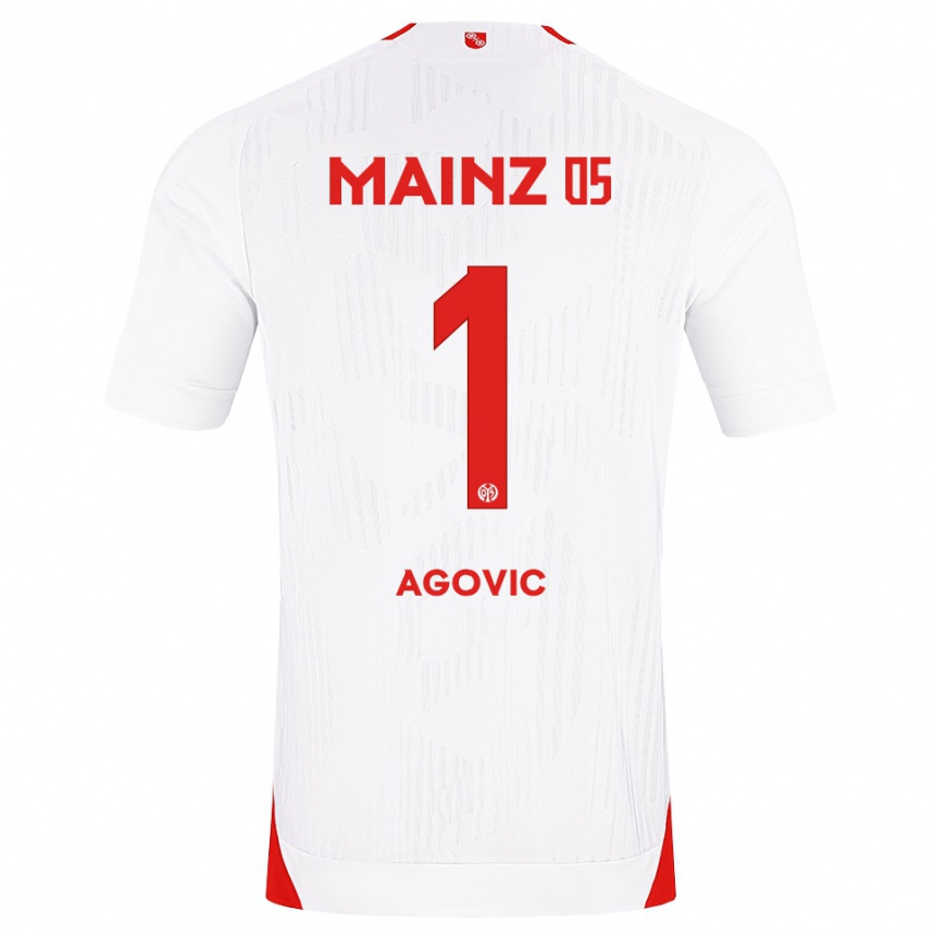 גברים כדורגל Daris Agovic #1 לבן אדום צהוב הרחק ג'רזי 2026/27
