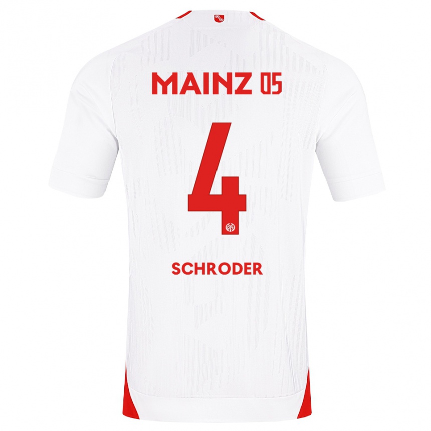 גברים כדורגל Lara Schröder #4 לבן אדום צהוב הרחק ג'רזי 2026/27