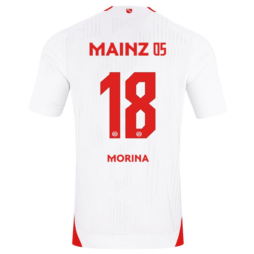גברים כדורגל Genti Morina #18 לבן אדום צהוב הרחק ג'רזי 2026/27 גברים כדורגל Genti Morina #18 לבן אדום צהוב הרחק ג'רזי 2026/27