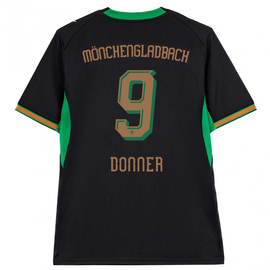 גברים כדורגל Maximilian Donner #9 שחור כתום ירוק חום הרחק ג'רזי 2026/27
