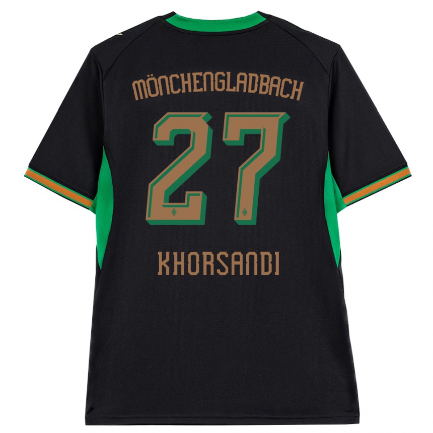 גברים כדורגל Radin Khorsandi #27 שחור כתום ירוק חום הרחק ג'רזי 2026/27