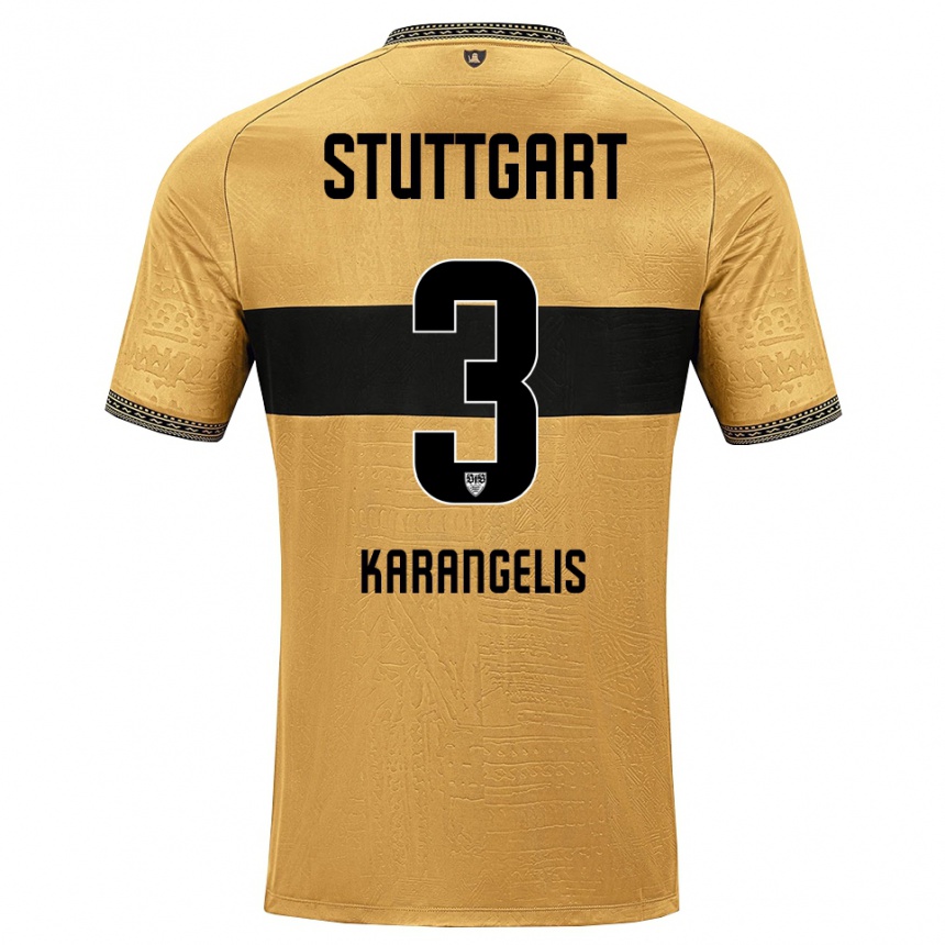 גברים כדורגל Konstantinos Karangelis #3 לבן שחור חום הרחק ג'רזי 2026/27