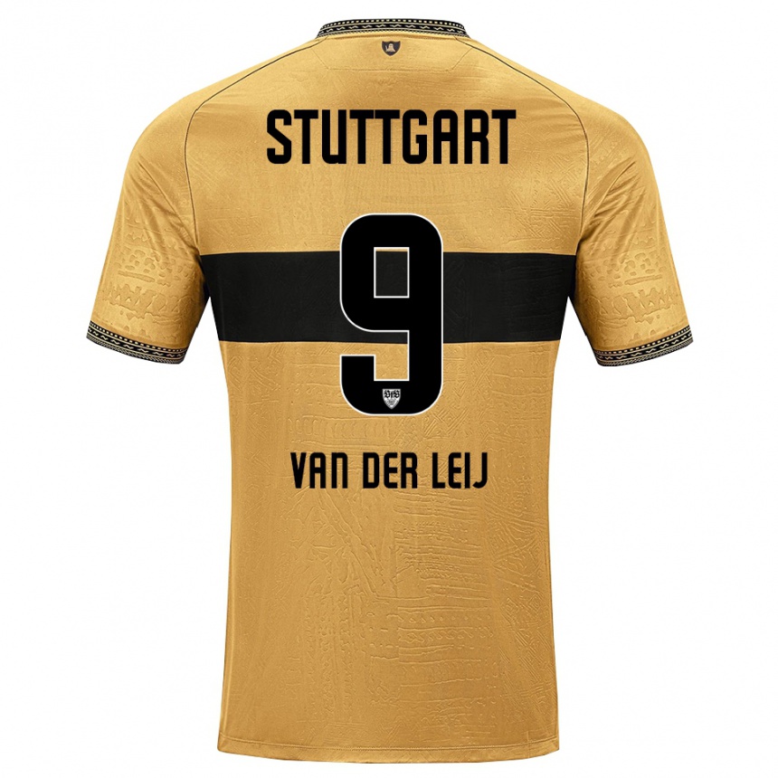 גברים כדורגל Tim Van Der Leij #9 לבן שחור חום הרחק ג'רזי 2026/27