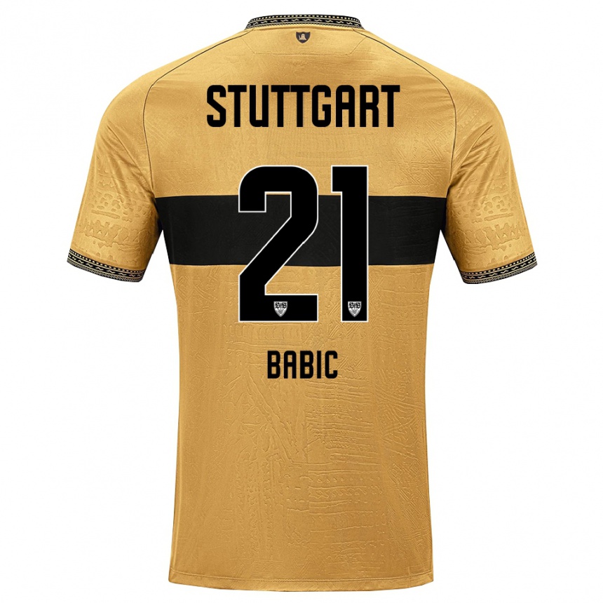 גברים כדורגל Emma Babic #21 לבן שחור חום הרחק ג'רזי 2026/27